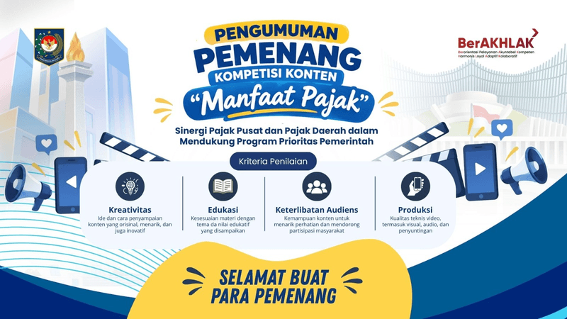 Sinergi Pajak Pusat dan Daerah, DJP dan Kemendagri Umumkan Pemenang Kompetisi Konten “Manfaat Pajak”